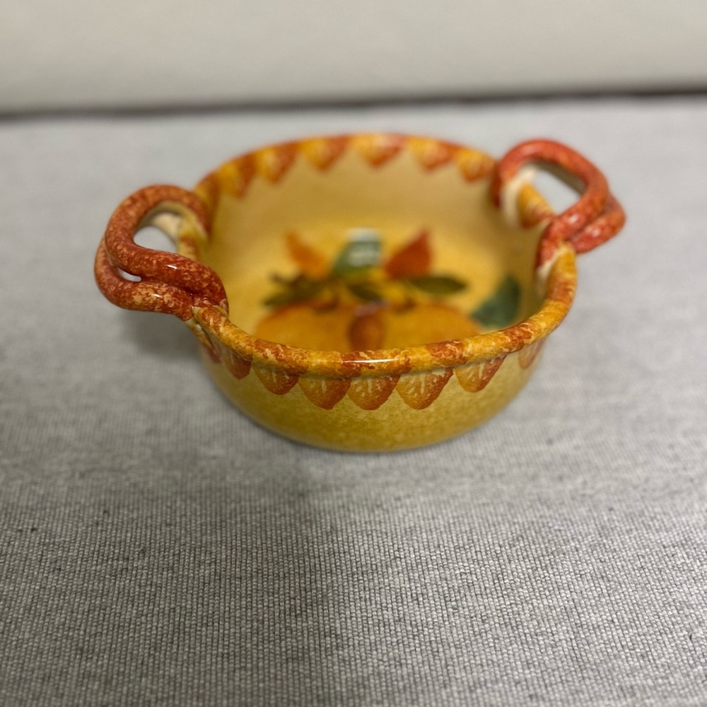 Italian Made Ceramic Bowl with Handles. Like new condition